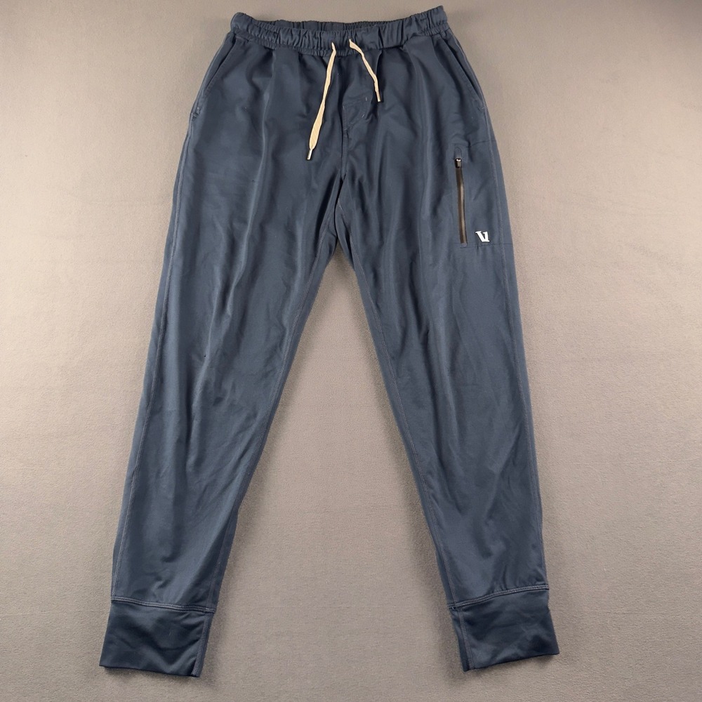 Vuori Sunday Performance Joggers Mens Blue Activewear Pants Thigh Zip Pocket